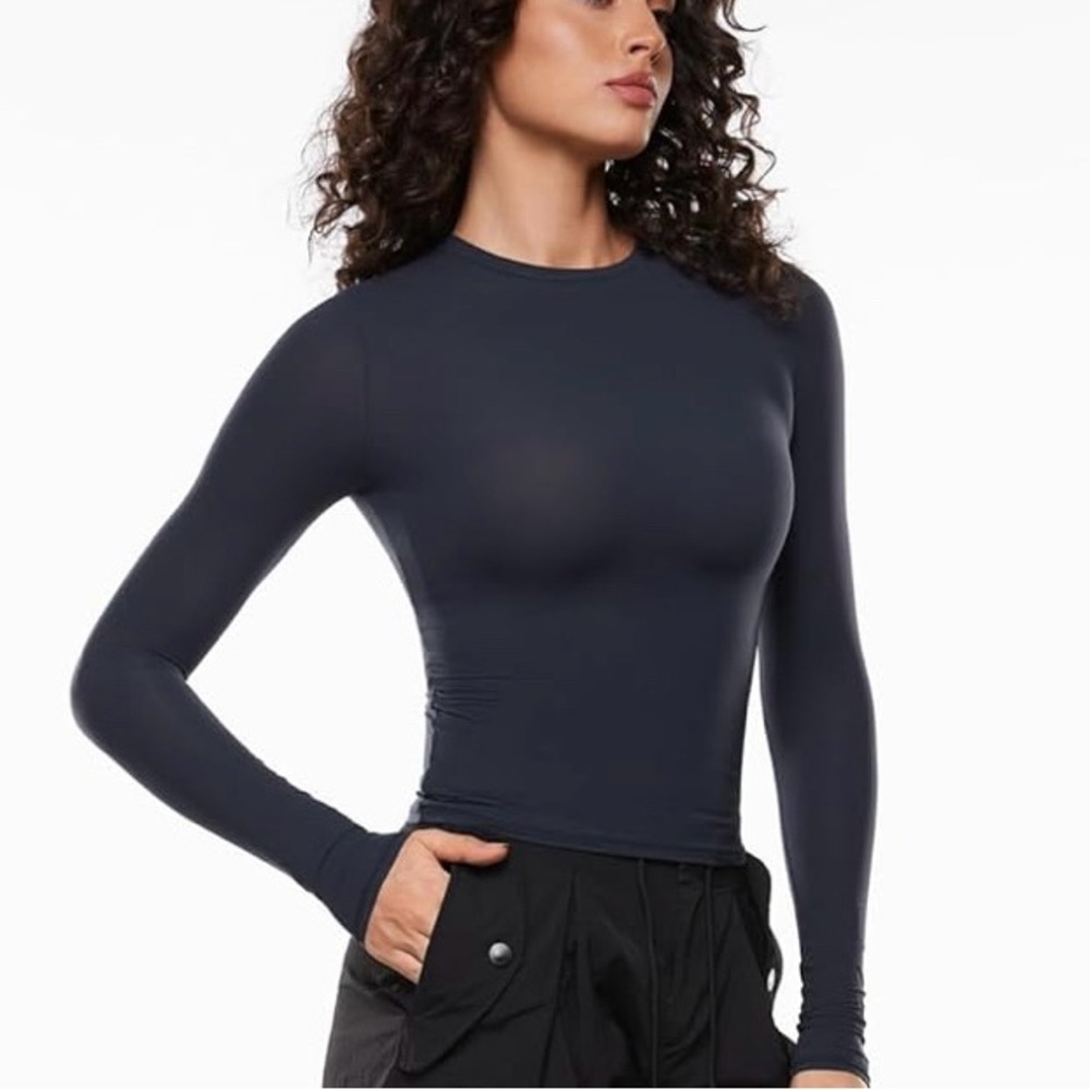 Amazon INLYRIC Women's Long Sleeve Navy Blue Top - XL